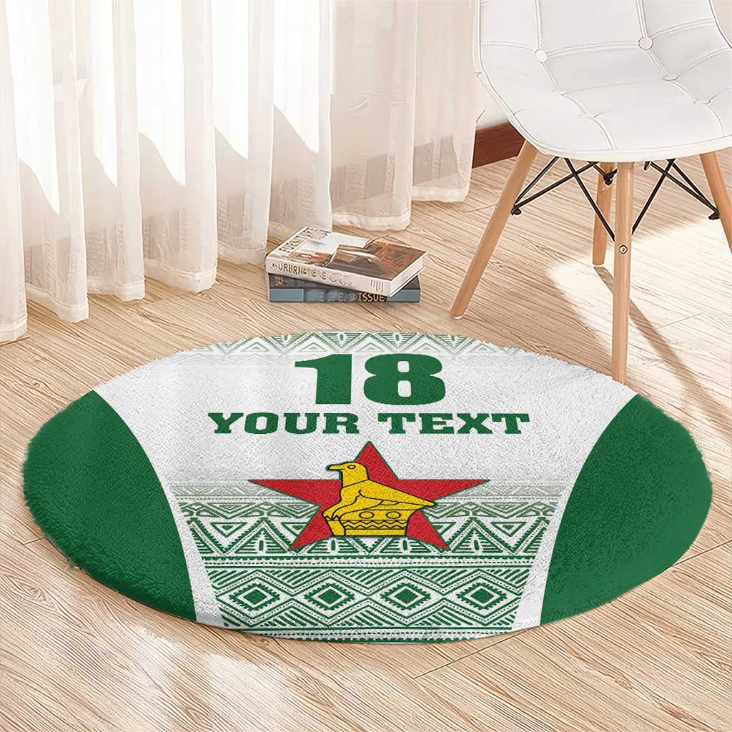 Custom Zimbabwe Rugby Round Carpet Sables African Patterns - Wonder Print Shop