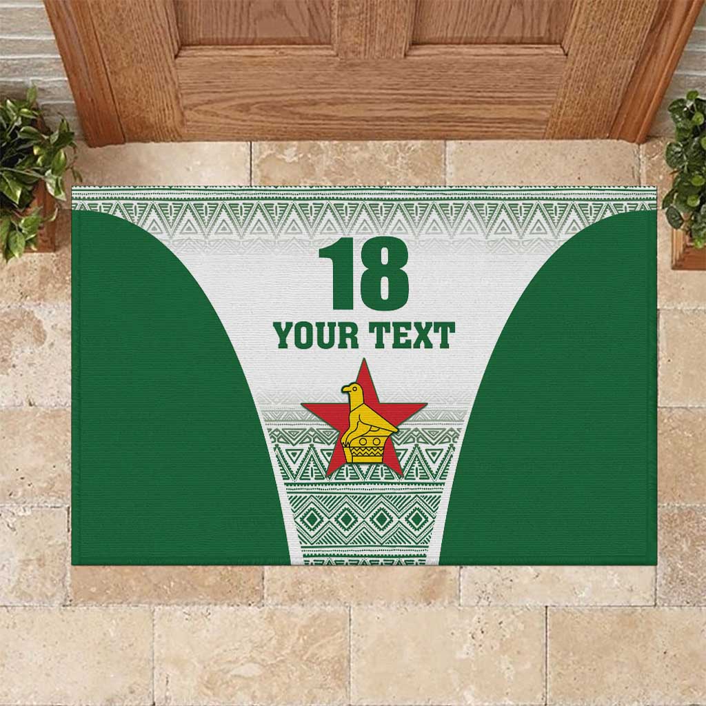 Custom Zimbabwe Rugby Rubber Doormat Sables African Patterns - Wonder Print Shop