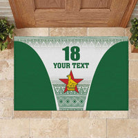 Custom Zimbabwe Rugby Rubber Doormat Sables African Patterns - Wonder Print Shop