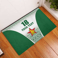 Custom Zimbabwe Rugby Rubber Doormat Sables African Patterns - Wonder Print Shop