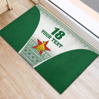Custom Zimbabwe Rugby Rubber Doormat Sables African Patterns - Wonder Print Shop