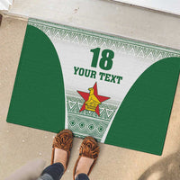 Custom Zimbabwe Rugby Rubber Doormat Sables African Patterns - Wonder Print Shop