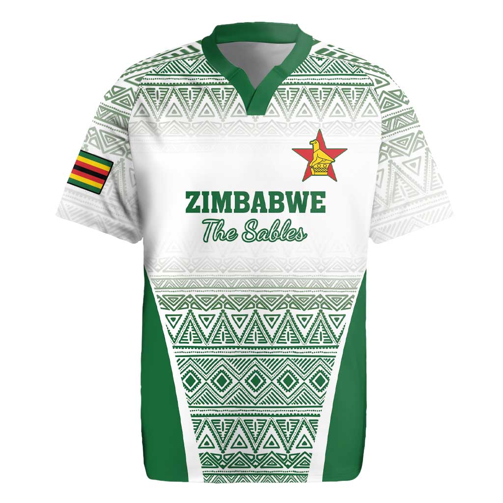 Custom Zimbabwe Rugby Rugby Jersey Sables African Patterns - Wonder Print Shop