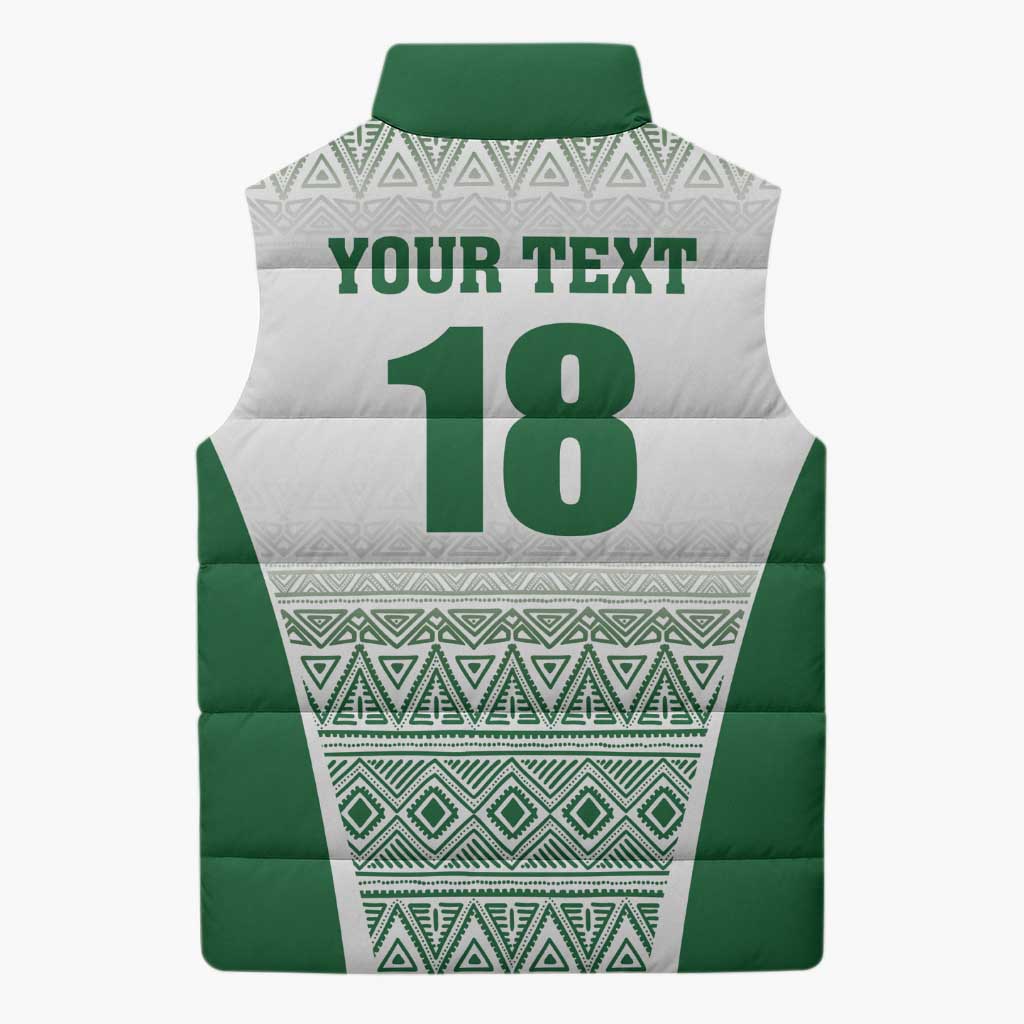 Custom Zimbabwe Rugby Sleeveless Puffer Jacket Sables African Patterns - Wonder Print Shop