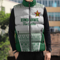 Custom Zimbabwe Rugby Sleeveless Puffer Jacket Sables African Patterns - Wonder Print Shop