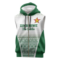 Custom Zimbabwe Rugby Sleeveless Zip Hoodie Sables African Patterns - Wonder Print Shop