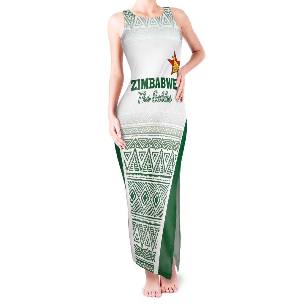 Custom Zimbabwe Rugby Tank Maxi Dress Sables African Patterns - Wonder Print Shop