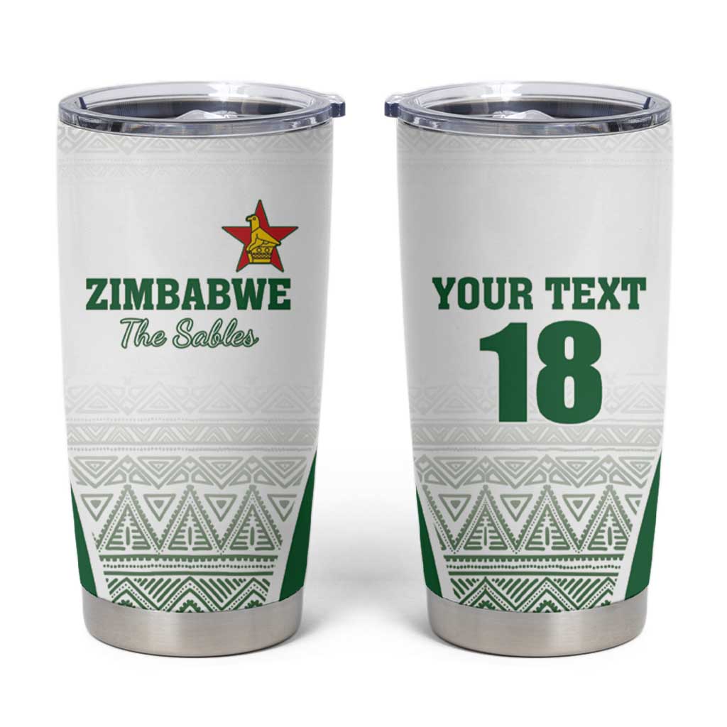 Custom Zimbabwe Rugby Tumbler Cup Sables African Patterns - Wonder Print Shop
