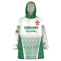 Custom Zimbabwe Rugby Wearable Blanket Hoodie Sables African Patterns - Wonder Print Shop