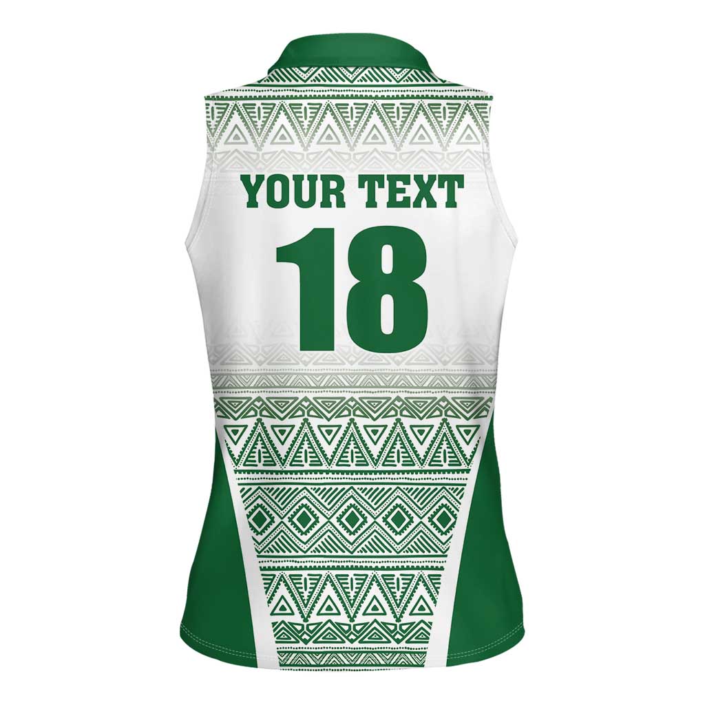 Custom Zimbabwe Rugby Women Sleeveless Polo Shirt Sables African Patterns - Wonder Print Shop
