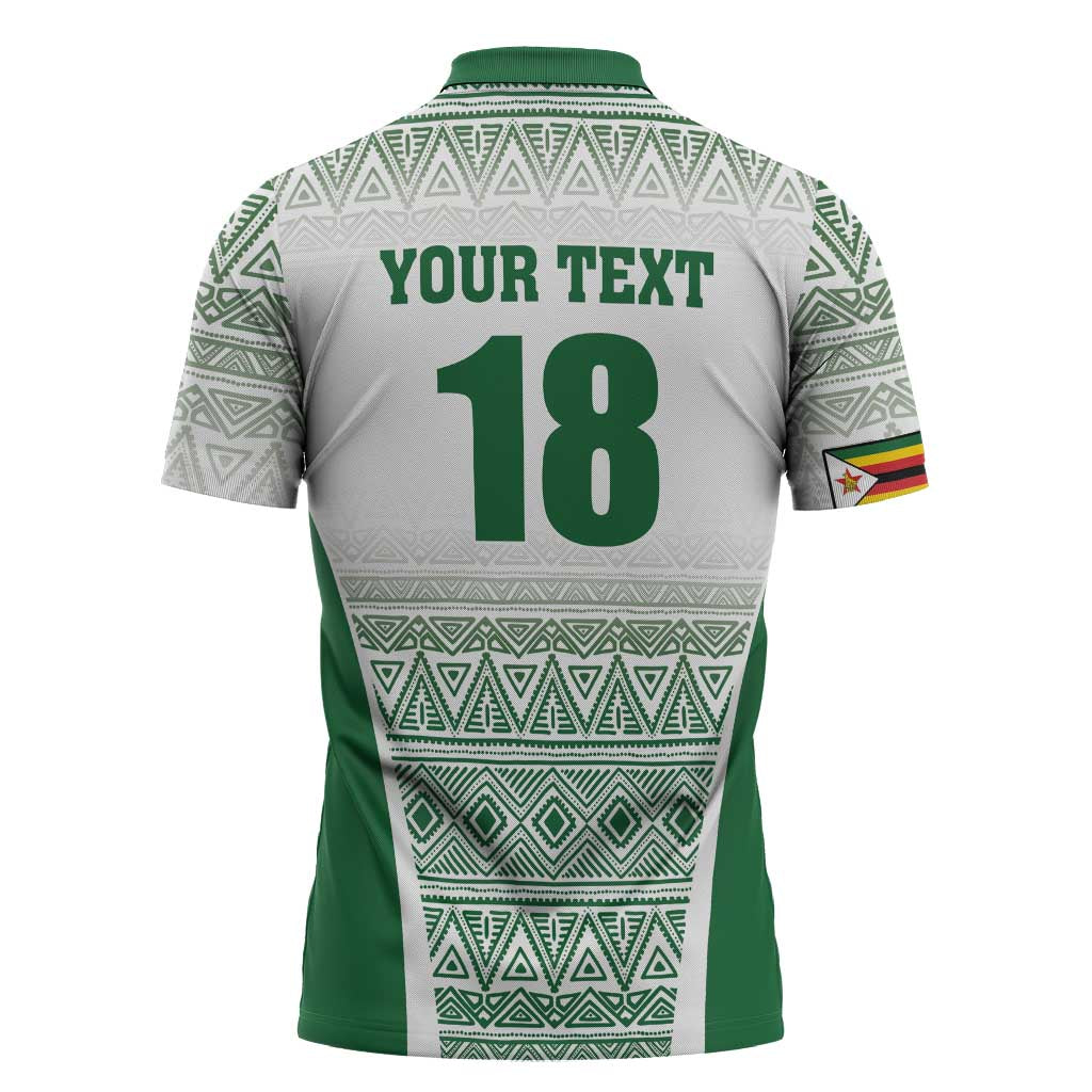Custom Zimbabwe Rugby Zipper Polo Shirt Sables African Patterns - Wonder Print Shop