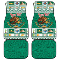 Personalized Mexico Christmas Car Mats Coat Of Arms With Aztec Mexican Patterns - Wonder Print Shop