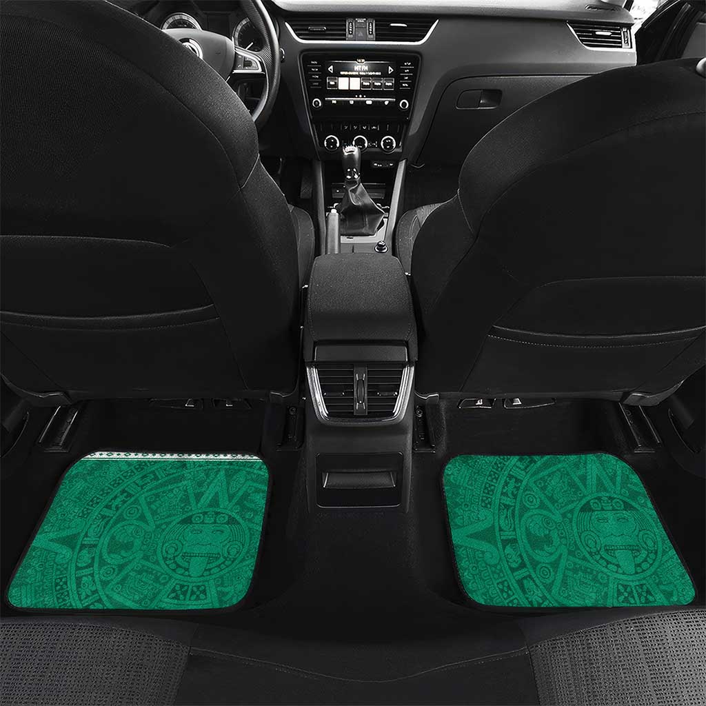 Personalized Mexico Christmas Car Mats Coat Of Arms With Aztec Mexican Patterns - Wonder Print Shop