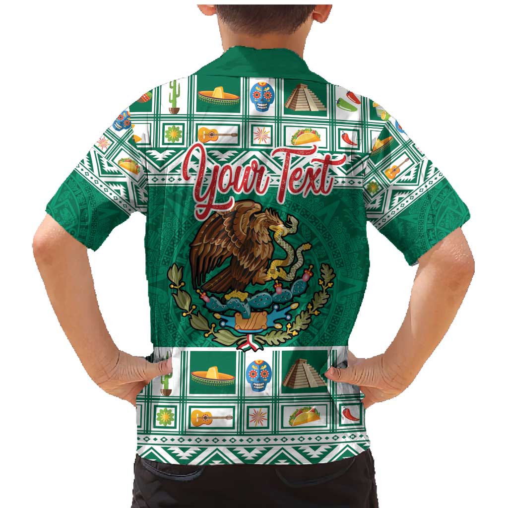 Personalized Mexico Christmas Family Matching Mermaid Dress and Hawaiian Shirt Coat Of Arms With Aztec Mexican Patterns - Wonder Print Shop