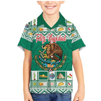 Personalized Mexico Christmas Family Matching Mermaid Dress and Hawaiian Shirt Coat Of Arms With Aztec Mexican Patterns - Wonder Print Shop