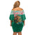 Personalized Mexico Christmas Family Matching Off Shoulder Short Dress and Hawaiian Shirt Coat Of Arms With Aztec Mexican Patterns - Wonder Print Shop