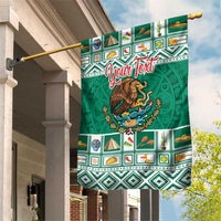 Personalized Mexico Christmas Garden Flag Coat Of Arms With Aztec Mexican Patterns - Wonder Print Shop