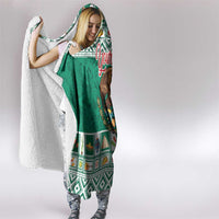 Personalized Mexico Christmas Hooded Blanket Coat Of Arms With Aztec Mexican Patterns