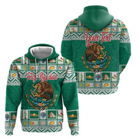 Personalized Mexico Christmas Hoodie Coat Of Arms With Aztec Mexican Patterns - Wonder Print Shop