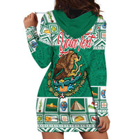 Personalized Mexico Christmas Hoodie Dress Coat Of Arms With Aztec Mexican Patterns - Wonder Print Shop
