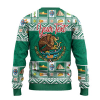 Personalized Mexico Christmas Ugly Christmas Sweater Coat Of Arms With Aztec Mexican Patterns - Wonder Print Shop