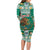 Personalized Mexico Christmas Long Sleeve Bodycon Dress Coat Of Arms With Aztec Mexican Patterns - Wonder Print Shop
