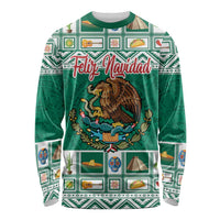 Personalized Mexico Christmas Long Sleeve Shirt Coat Of Arms With Aztec Mexican Patterns - Wonder Print Shop