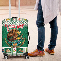 Personalized Mexico Christmas Luggage Cover Coat Of Arms With Aztec Mexican Patterns - Wonder Print Shop