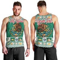 Personalized Mexico Christmas Men Tank Top Coat Of Arms With Aztec Mexican Patterns - Wonder Print Shop