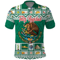 Personalized Mexico Christmas Polo Shirt Coat Of Arms With Aztec Mexican Patterns - Wonder Print Shop