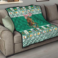 Personalized Mexico Christmas Quilt Coat Of Arms With Aztec Mexican Patterns - Wonder Print Shop