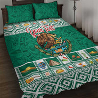 Personalized Mexico Christmas Quilt Bed Set Coat Of Arms With Aztec Mexican Patterns - Wonder Print Shop