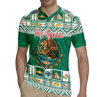 Personalized Mexico Christmas Rugby Jersey Coat Of Arms With Aztec Mexican Patterns - Wonder Print Shop