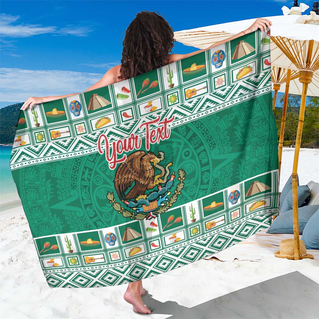 Personalized Mexico Christmas Sarong Coat Of Arms With Aztec Mexican Patterns - Wonder Print Shop