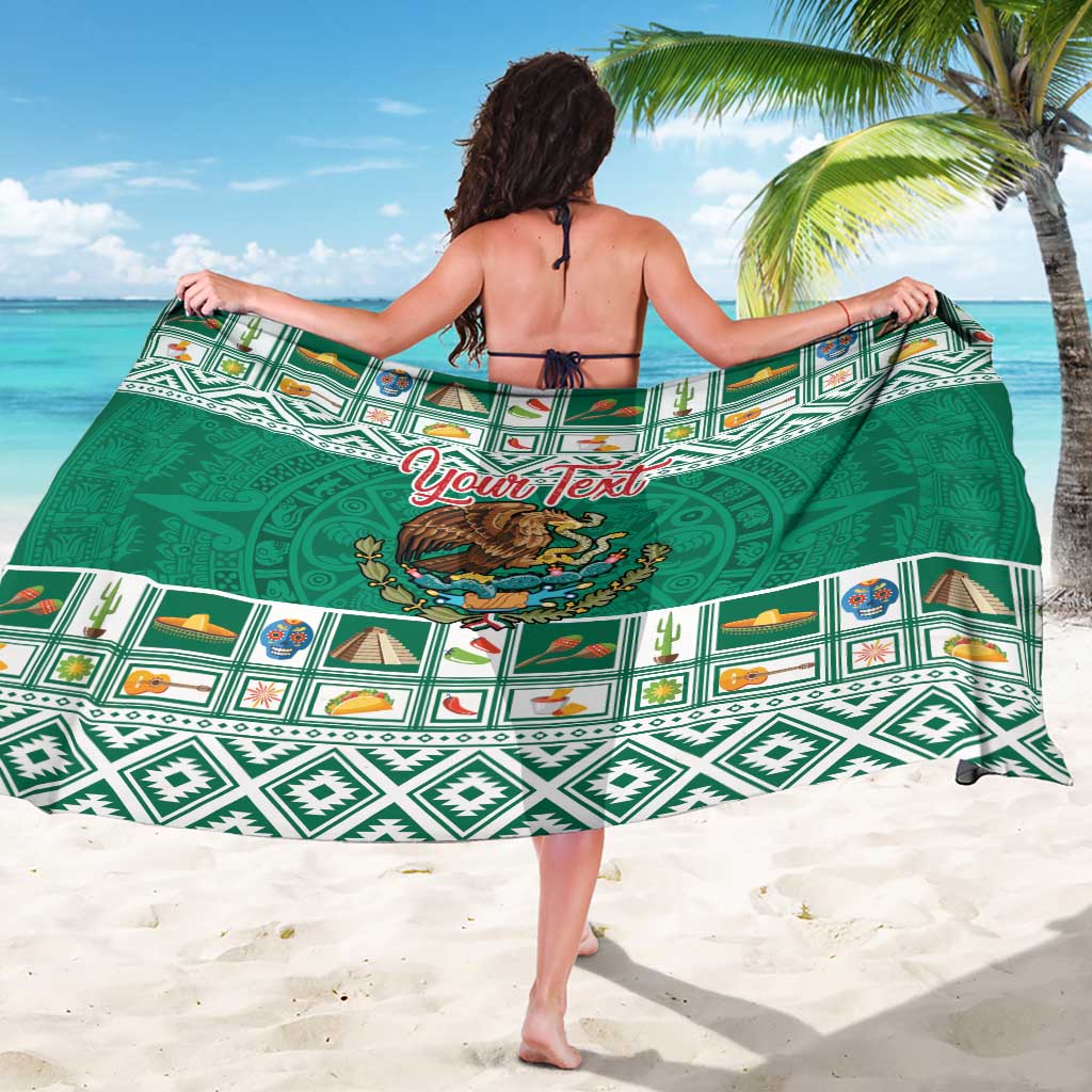 Personalized Mexico Christmas Sarong Coat Of Arms With Aztec Mexican Patterns - Wonder Print Shop