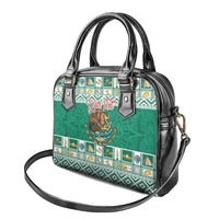 Personalized Mexico Christmas Shoulder Handbag Coat Of Arms With Aztec Mexican Patterns