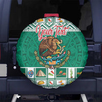 Personalized Mexico Christmas Spare Tire Cover Coat Of Arms With Aztec Mexican Patterns - Wonder Print Shop