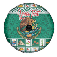 Personalized Mexico Christmas Spare Tire Cover Coat Of Arms With Aztec Mexican Patterns - Wonder Print Shop