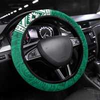 Mexico Christmas Steering Wheel Cover Coat Of Arms With Aztec Mexican Patterns - Wonder Print Shop
