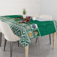 Personalized Mexico Christmas Tablecloth Coat Of Arms With Aztec Mexican Patterns - Wonder Print Shop