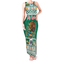 Personalized Mexico Christmas Tank Maxi Dress Coat Of Arms With Aztec Mexican Patterns - Wonder Print Shop