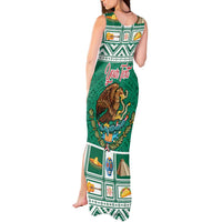 Personalized Mexico Christmas Tank Maxi Dress Coat Of Arms With Aztec Mexican Patterns - Wonder Print Shop