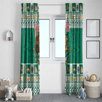Personalized Mexico Christmas Window Curtain Coat Of Arms With Aztec Mexican Patterns - Wonder Print Shop