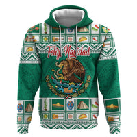 Personalized Mexico Christmas Zip Hoodie Coat Of Arms With Aztec Mexican Patterns - Wonder Print Shop