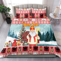 Personalized Germany Frohe Weihnachten Bedding Set Cute Saint Nicholas With Christmas Tree - Wonder Print Shop