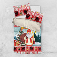 Personalized Germany Frohe Weihnachten Bedding Set Cute Saint Nicholas With Christmas Tree - Wonder Print Shop