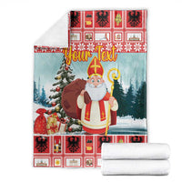 Personalized Germany Frohe Weihnachten Blanket Cute Saint Nicholas With Christmas Tree