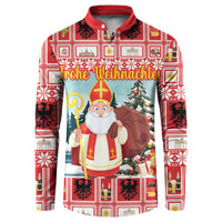 Personalized Germany Frohe Weihnachten Button Sweatshirt Cute Saint Nicholas With Christmas Tree - Wonder Print Shop