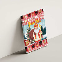 Personalized Germany Frohe Weihnachten Canvas Wall Art Cute Saint Nicholas With Christmas Tree - Wonder Print Shop