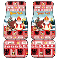 Personalized Germany Frohe Weihnachten Car Mats Cute Saint Nicholas With Christmas Tree - Wonder Print Shop